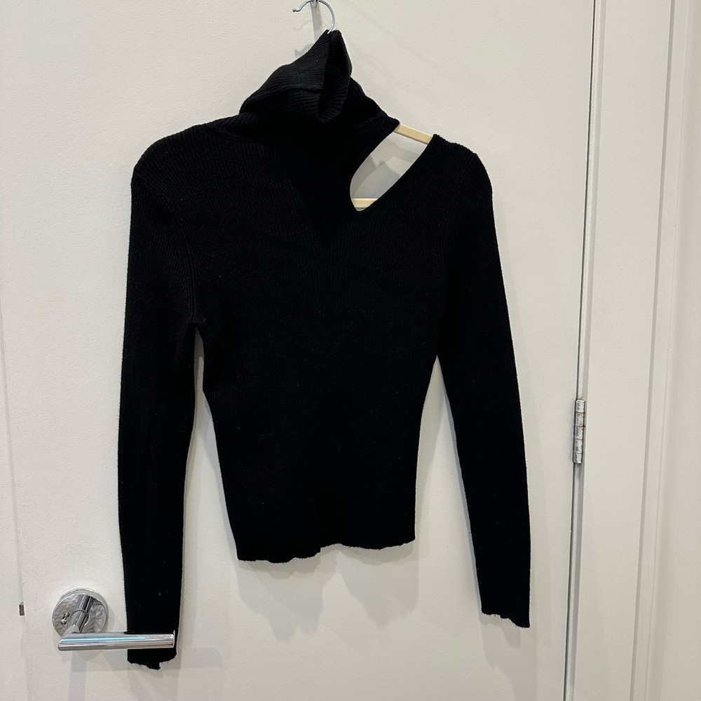 Astr Black Off-the-Shoulder Sweater